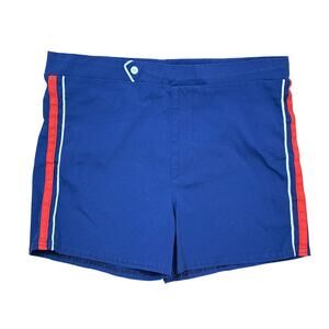 Vintage 60s Men’s Swim short Towncraft Plus Blue with red stripe Penny’s Large